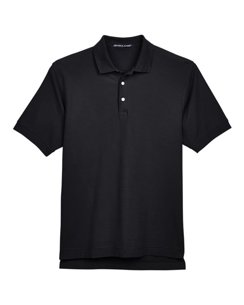 Devon & Jones Men's Pima Piqué Polo in Black
