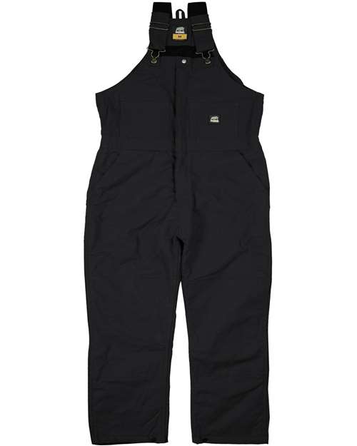 Berne Apparel Insulated Bib Overall in Black, front view