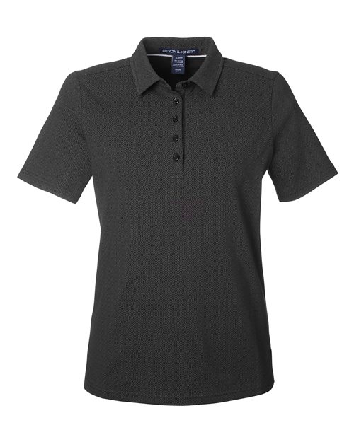 Devon & Jones Women's Crownlux Performance® Geo Polo in Black/Graphite