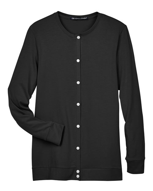 Devon & Jones Women's Perfect Fit™ Ribbon Cardigan in Black