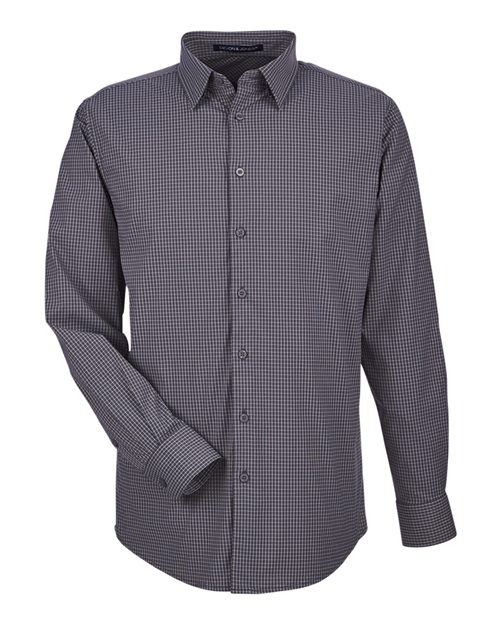 Devon & Jones Men's CrownLux Performance® Tonal Mini Check Woven Dress Shirt in Carbon