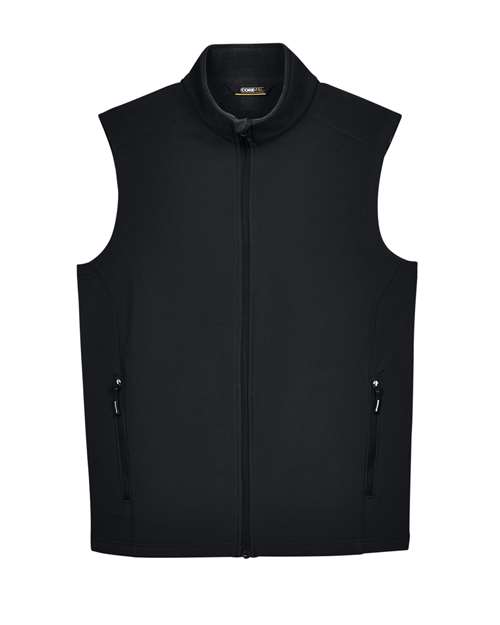 CORE365 Men's Cruise Two-Layer Fleece Bonded Soft Shell Vest in Black