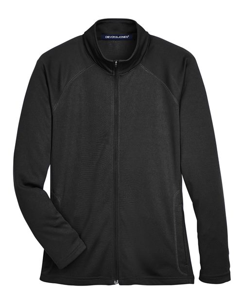 Devon & Jones Women's Stretch Tech-Shell® Compass Full-Zip Jacket in Black, front view