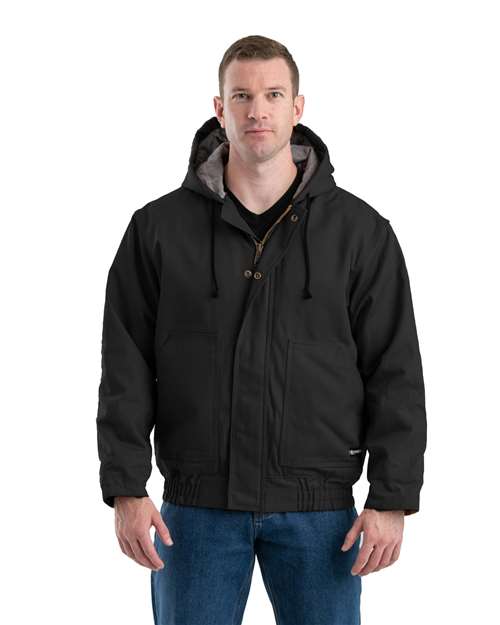Berne Apparel Men's Flame-Resistant Hooded Jacket in Black