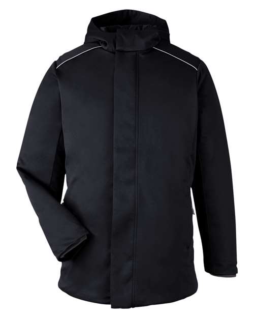 CORE365 Unisex Techno Lite Flat-Fill Insulated Jacket in Black, front view