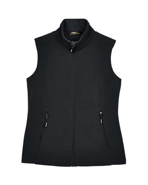 CORE365 Women's Cruise Two-Layer Fleece Bonded Soft Shell Vest in Black