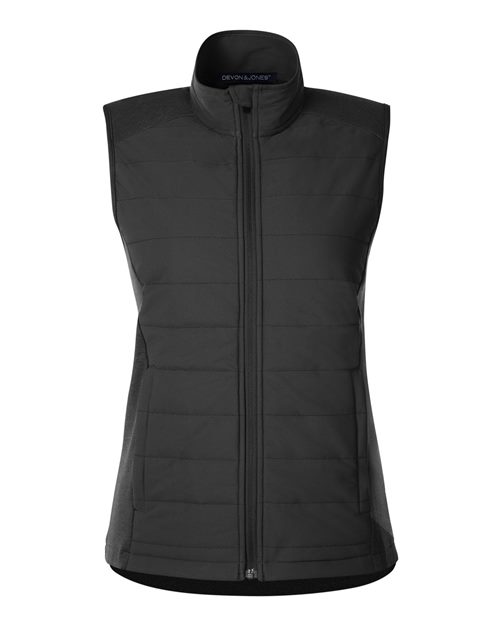 Devon & Jones Women's New Classics® Charleston Hybrid Vest in Black/Melange Black