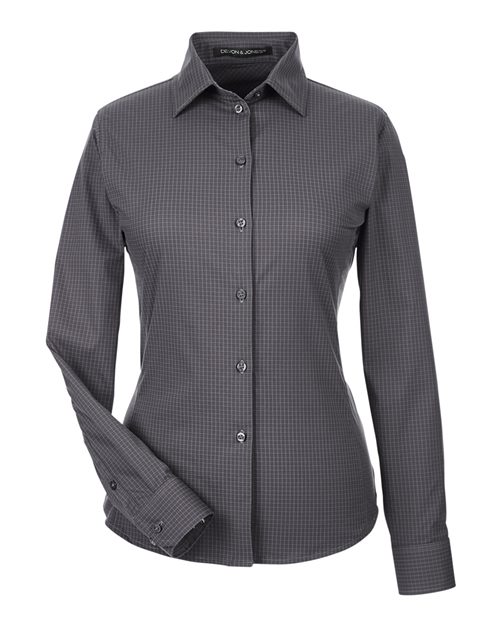 Devon & Jones Women's CrownLux Performance® Tonal Mini Check Woven Dress Shirt in Carbon