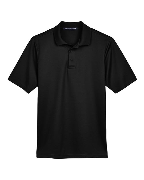 Devon & Jones Men's Tall CrownLux Performance® Plaited Polo in Black, front view