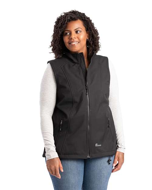 Berne Apparel Women's Highland Soft Shell Vest in Black
