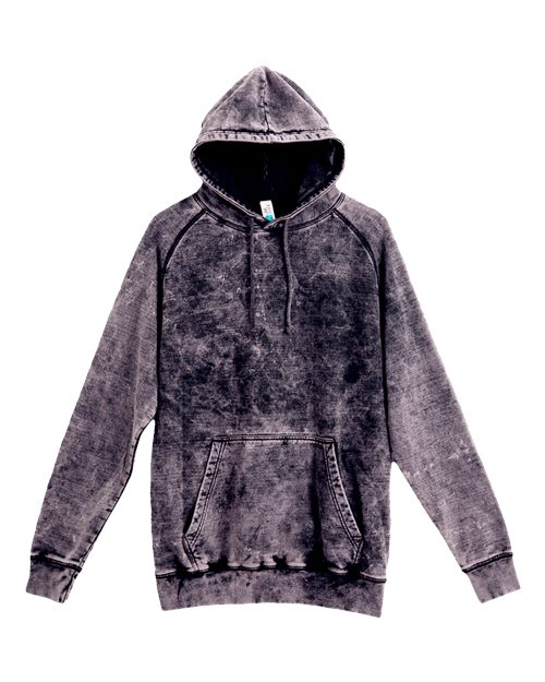 Lane Seven Unisex Vintage Raglan Hoodie Sweatshirt in Cloud Black, front view