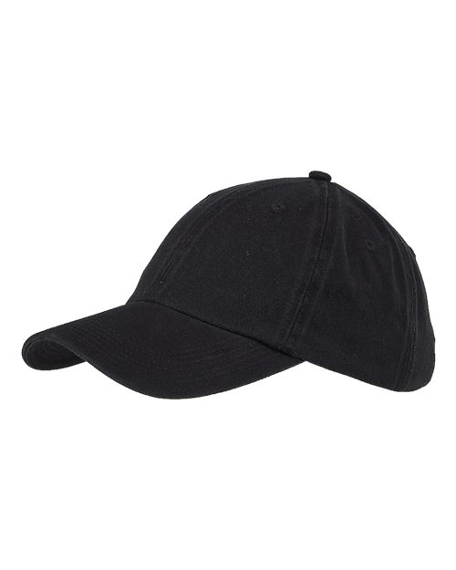 Big Accessories Washed Chino Cap in Black, front view