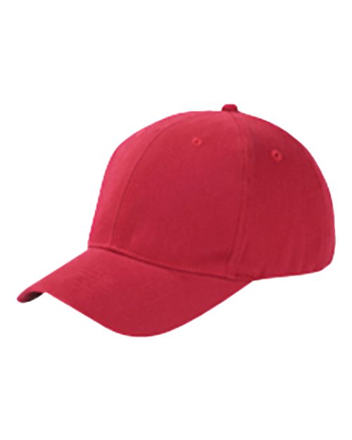 Big Accessories Brushed Twill Cap in Red, front view