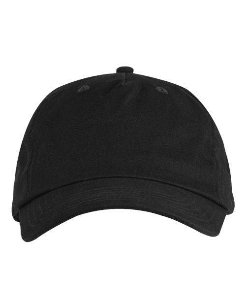 Big Accessories Brushed Twill Cap in Black, front view
