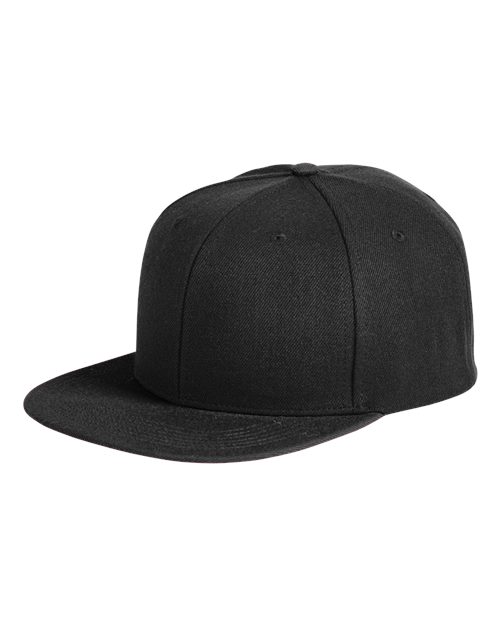 Big Accessories Flat Bill Sport Cap in Black/Black