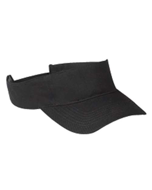 Big Accessories Chino Twill Visor in Black, front view