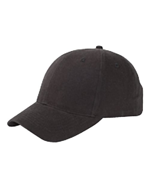 Big Accessories Youth Brushed Twill Cap in Black, front view