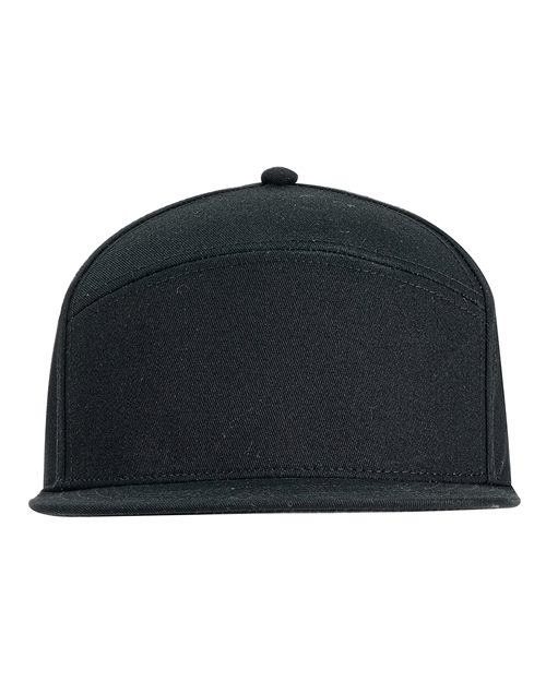 Big Accessories Hybrid Flat Bill Cap in Black, front view