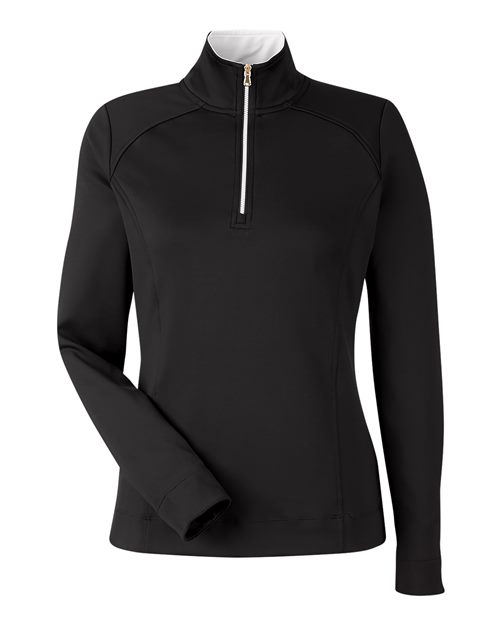 Fairway & Greene Wells Tech Quarter-Zip in Black/White, front view