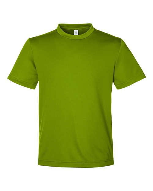 Team 365 Youth Zone Performance Mesh T-Shirt in Acid Green, front view