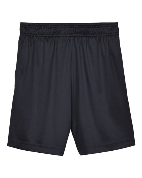 Team 365 Youth Zone Performance Shorts in Black, front view
