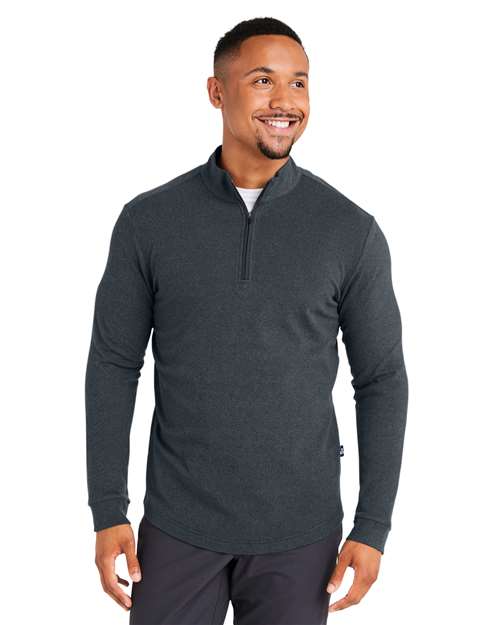 Swannies Men's Emery Quarter-Zip Pullover in Black Heather