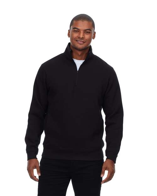 Threadfast Apparel Unisex Ultimate Fleece Quarter-Zip Sweatshirt in Black
