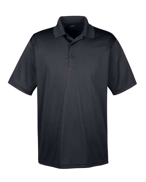UltraClub Men's Cool & Dry 8-Star Elite Performance Interlock Polo in Black, front view