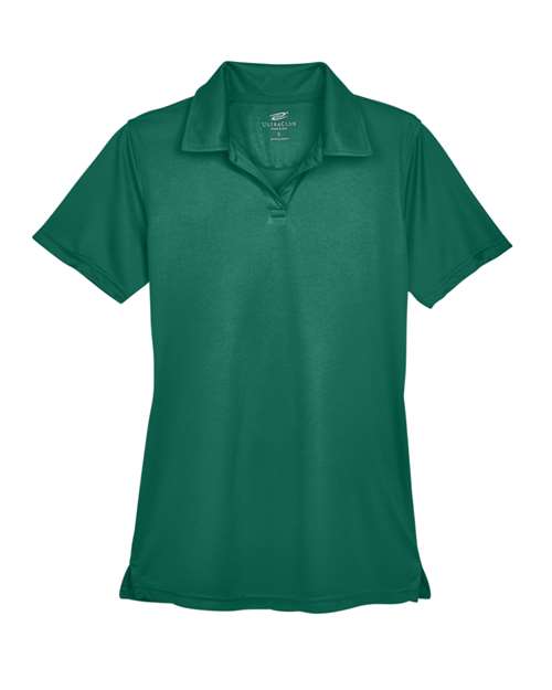 UltraClub Women's Cool & Dry Sport Performance Interlock Polo in Forest Green