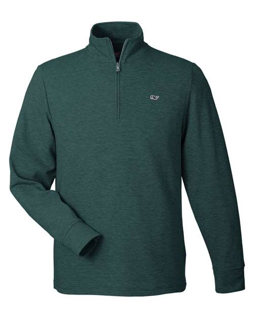 vineyard vines Men's Saltwater Quarter-Zip Pullover in Charleston Green, front view