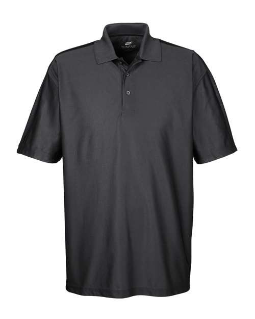 UltraClub Men's Cool & Dry Elite Performance Polo in Black, front view