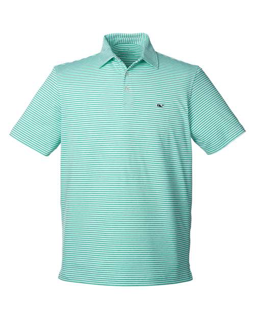 vineyard vines Men's Heathered Winstead Sankaty Polo in Antigua Green