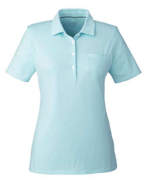 vineyard vines Women's Fanshell Polo in Crystal Blue, front view