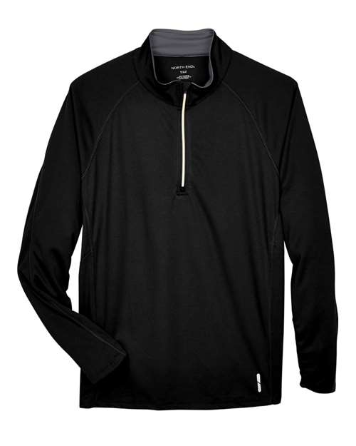 North End Men's Radar Performance Quarter-Zip Pullover in Black