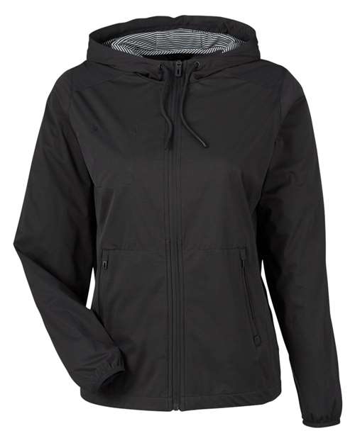North End Women's Network Lightweight Jacket in Black Heather, front view