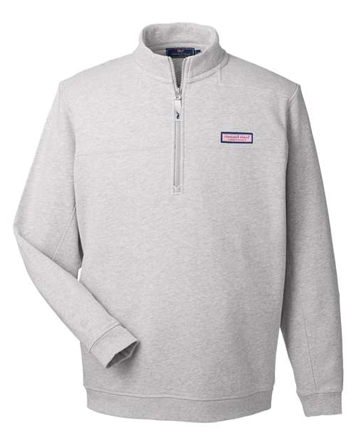 vineyard vines Men's Collegiate Shep Quarter-Zip Sweatshirt in Grey Heather, front view