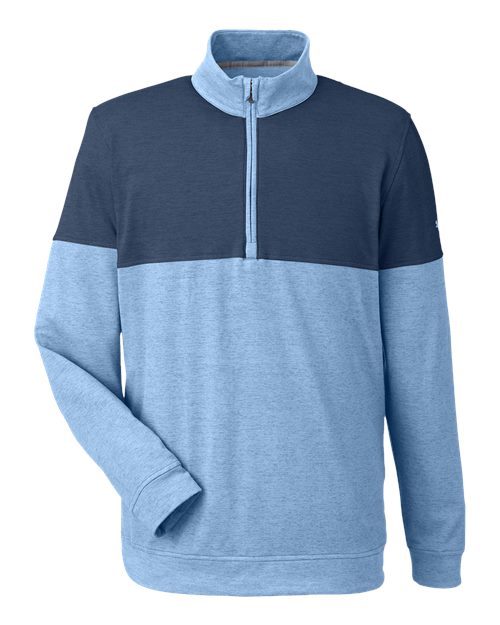 Puma Golf Men's Cloudspun Warm Up Quarter-Zip Pullover in Blue Bell/Dark Denim