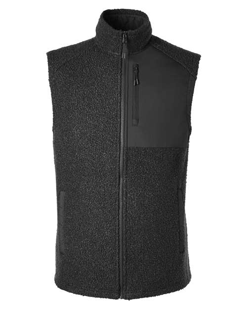 North End Men's Aura Sweater Fleece Vest in Black/Black