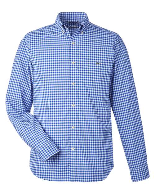 vineyard vines Men's On-The-Go Nylon Gingham Shirt in Martime Blue