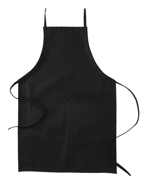 Big Accessories Apron with Pocket in Black, front view