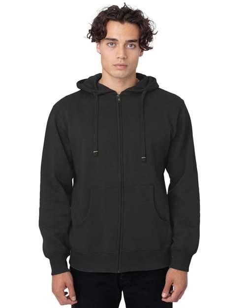 econscious Unisex Heritage Full-Zip Hooded Sweatshirt in Black
