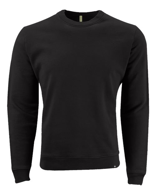 econscious Unisex Motion Crewneck Sweatshirt in Black, front view