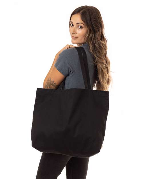 econscious Large Twill Tote in Black, front view on model