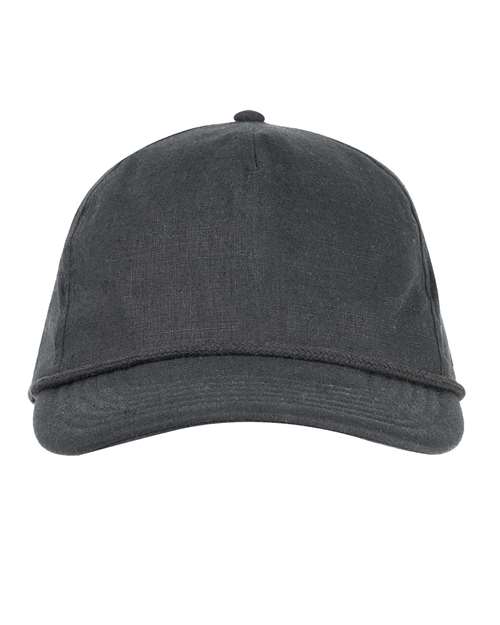 econscious Hemp Hero Five-Panel Cap in Black, front view