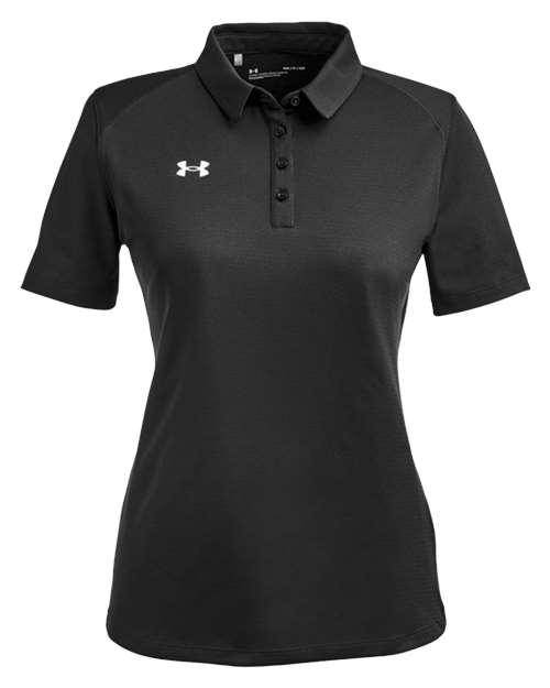 Under Armour Women's Tech™ Polo in Black/White, front view