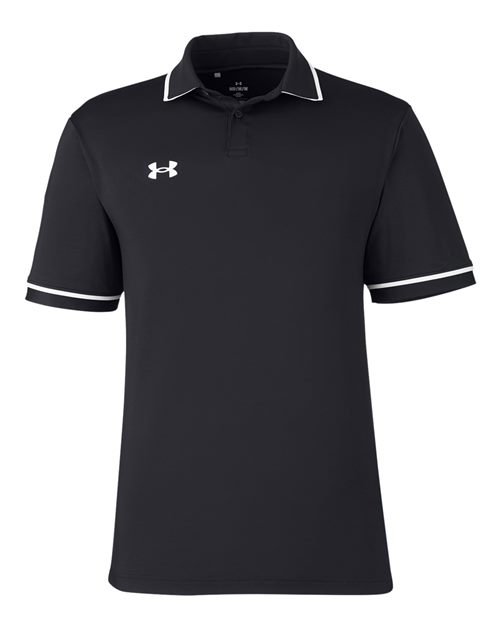 Under Armour Men's Tipped Teams Performance Polo in Black/White