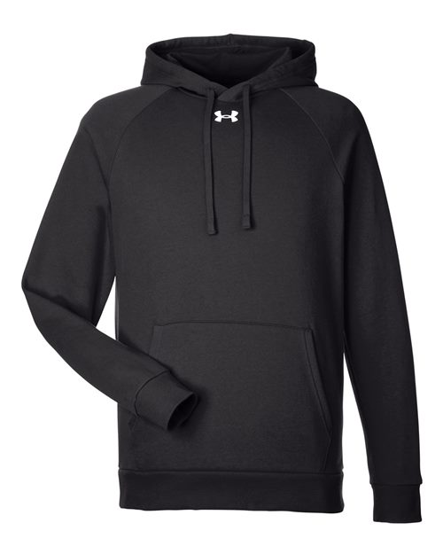 Under Armour Men's Rival Fleece Hooded Sweatshirt in Black/White