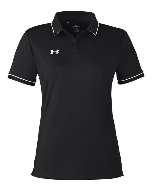 Under Armour Women's Tipped Teams Performance Polo in Black/White