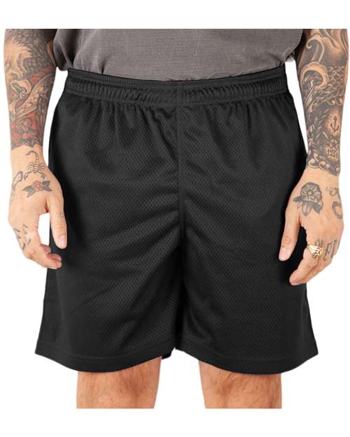 Shaka Wear Unisex Mesh PE Shorts in Black