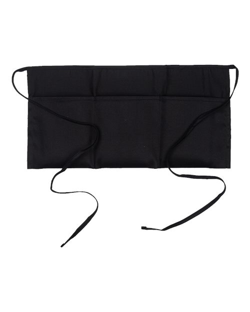 Big Accessories Waist Apron in Black, front view